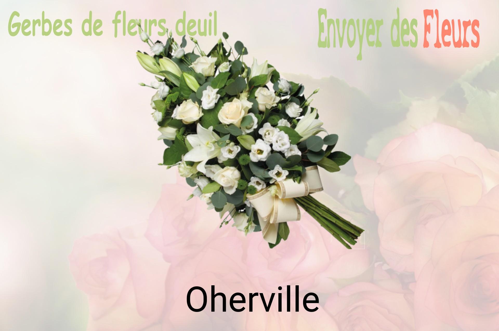 Gerbe de fleurs de deuil livrée à Oherville